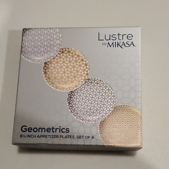 Mikasa Lustre Geometrics Appetizer Plates Set - Picture 1 of 5